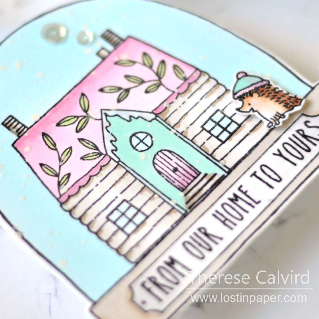 Penny Black Gimme 5 - Hedgehog SnowGlobes - Therese Calvird (card video) 1