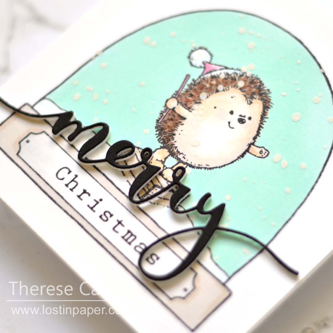 Penny Black Gimme 5 - Hedgehog SnowGlobes - Therese Calvird (card video) 1