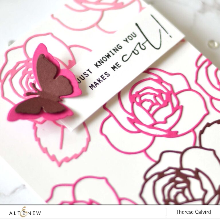 Altenew - Layered Rose Die - Stone Mosaic - Therese Calvird (card) 1 copy