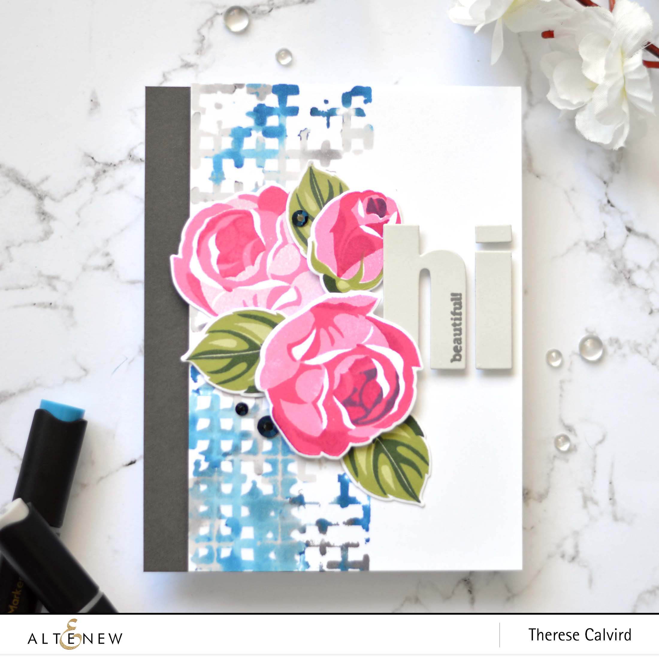 Altenew - Rosy Outlook - Graph Die Cut Tape - Take 2 with Therese (card video) (1) copy
