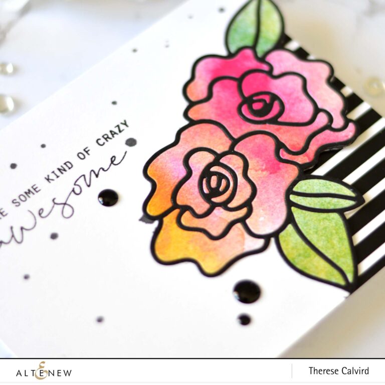 Altenew - Wavy Outlines Die - Stone Mosaic - Therese Calvird (card video) 1 copy
