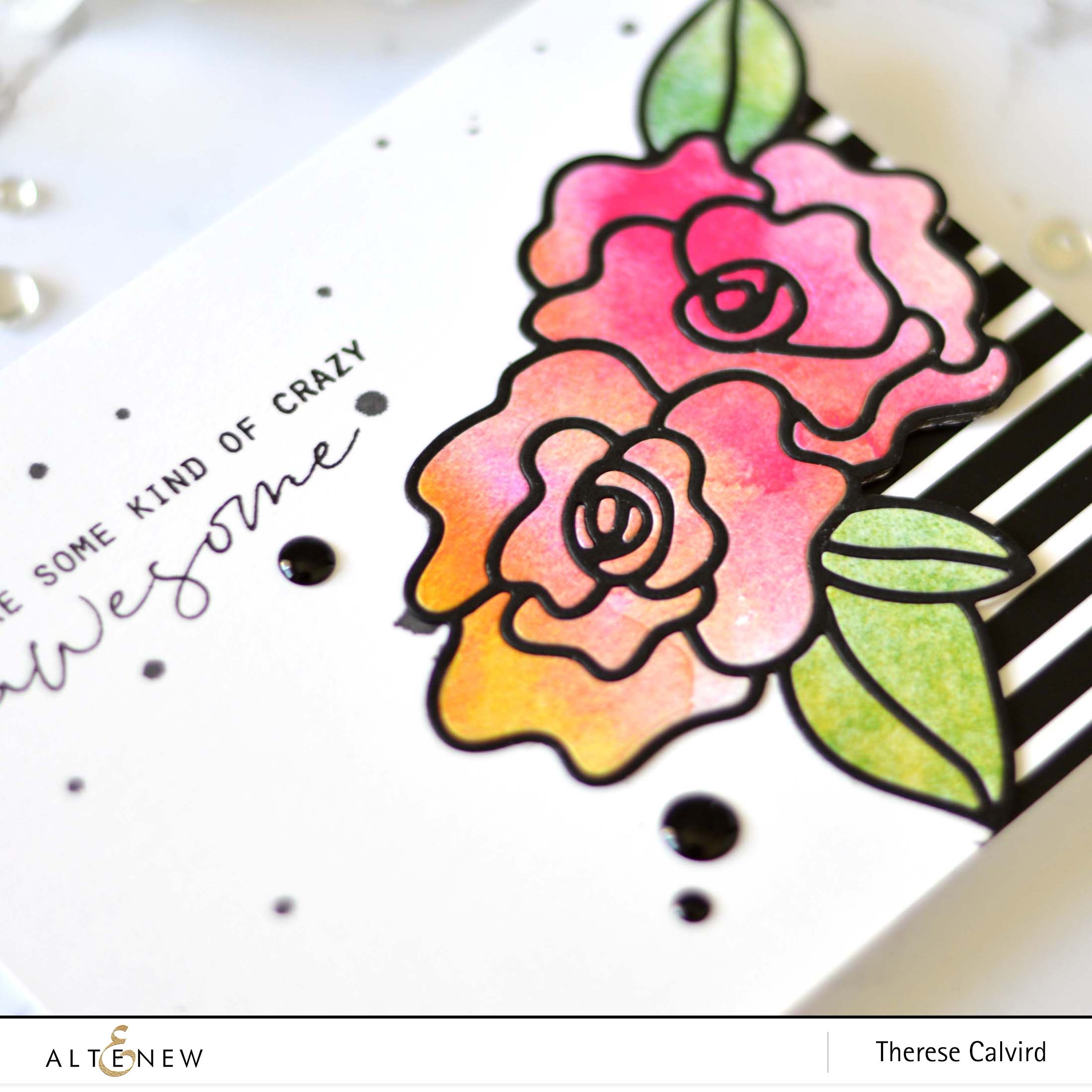 Altenew - Wavy Outlines Die - Stone Mosaic - Therese Calvird (card video) 1 copy