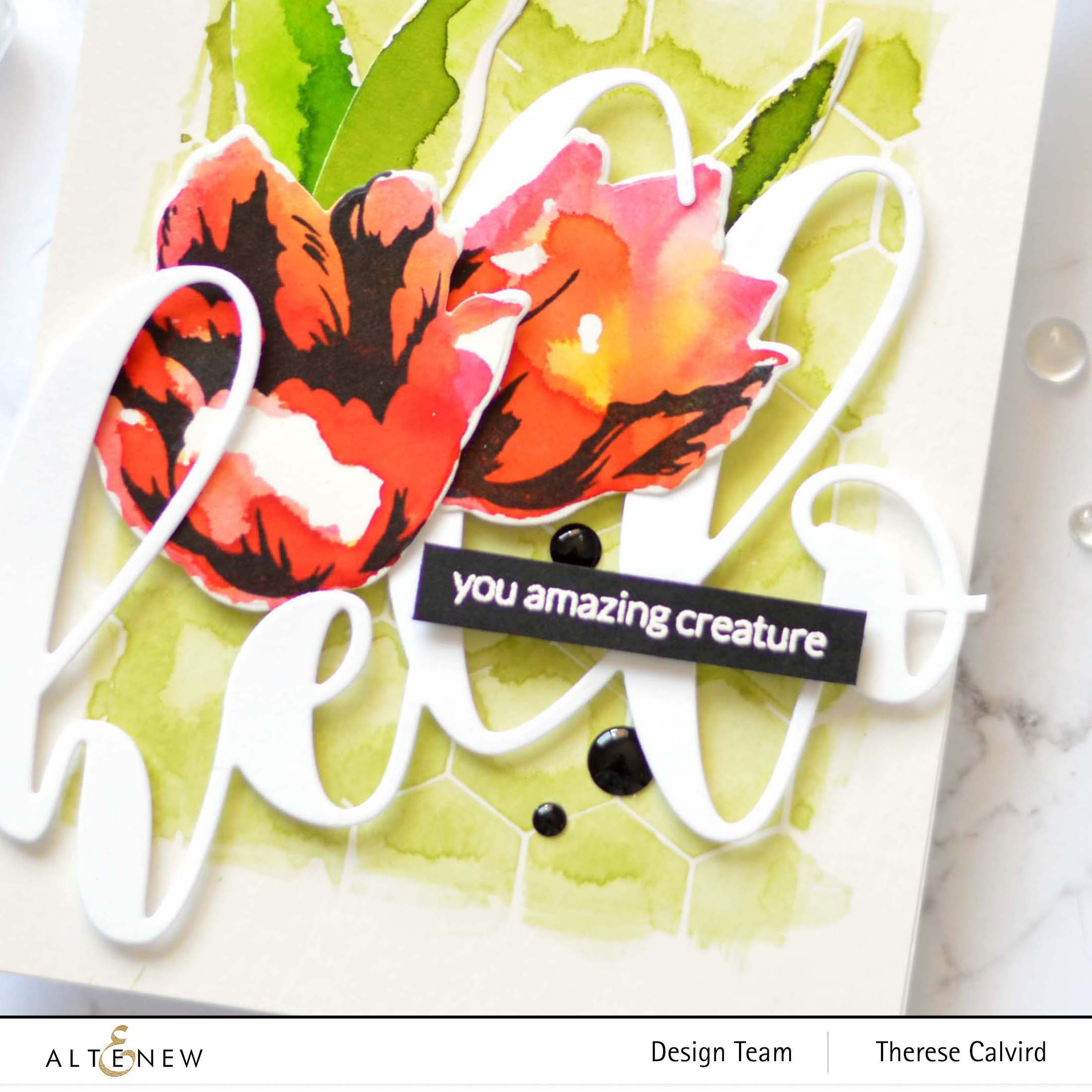 Altenew - BAF - Triumph Tulip - Mega Hello - Therese Calvird (card video) 1 copy