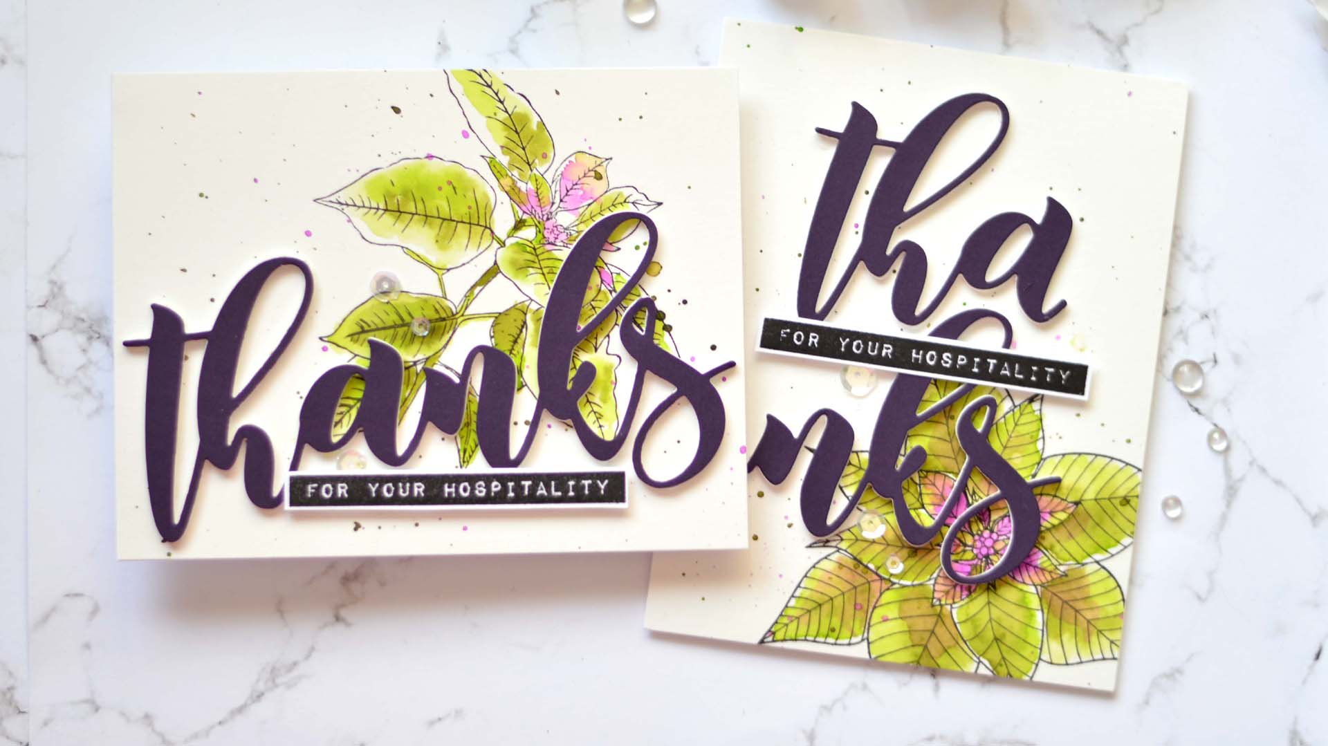 Altenew - Modern Poinsettia - Festive Poinsettia - Mega Thanks Die - Take 2 With Therese (card video) 1