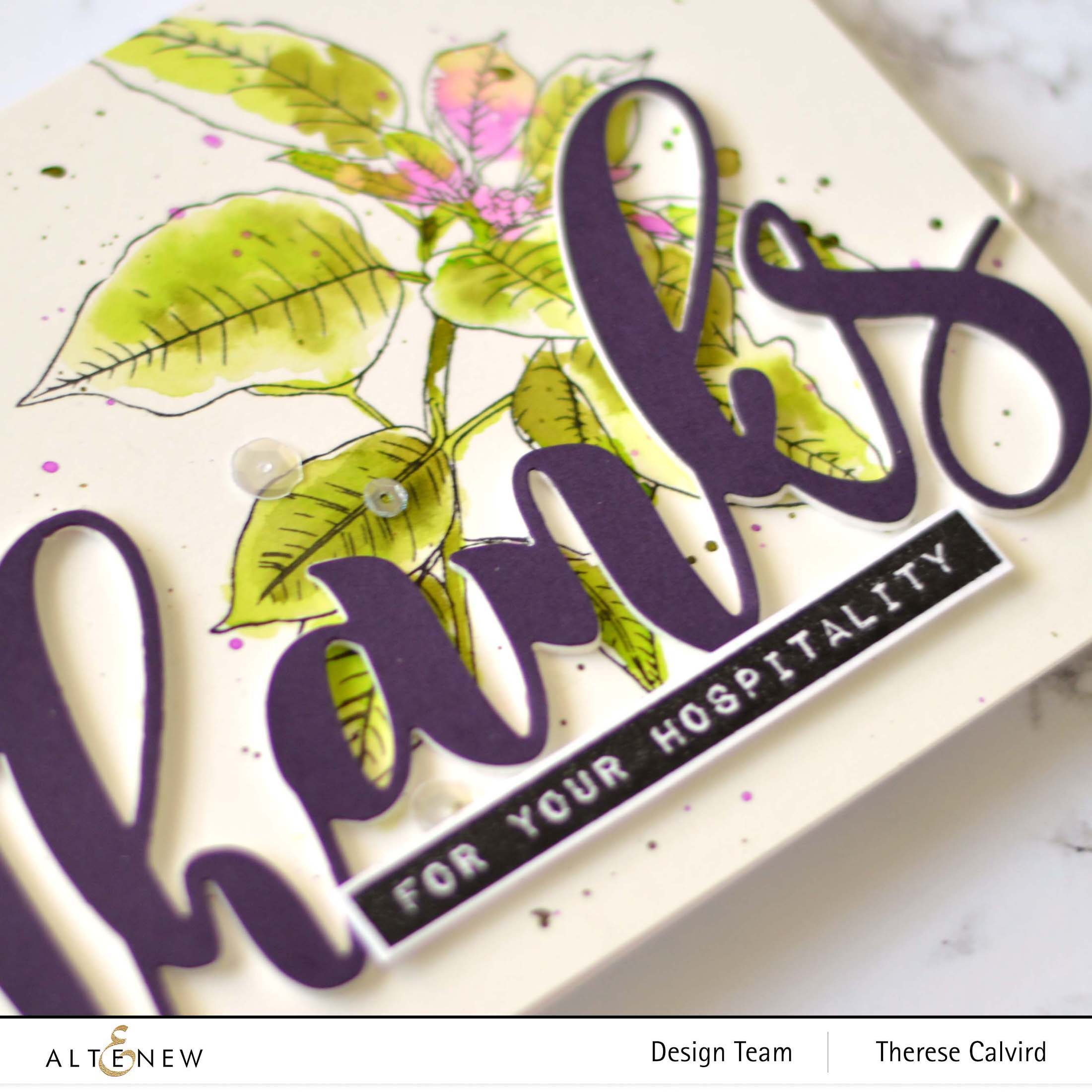 Altenew - Modern Poinsettia - Festive Poinsettia - Mega Thanks Die - Take 2 With Therese (card video) 1