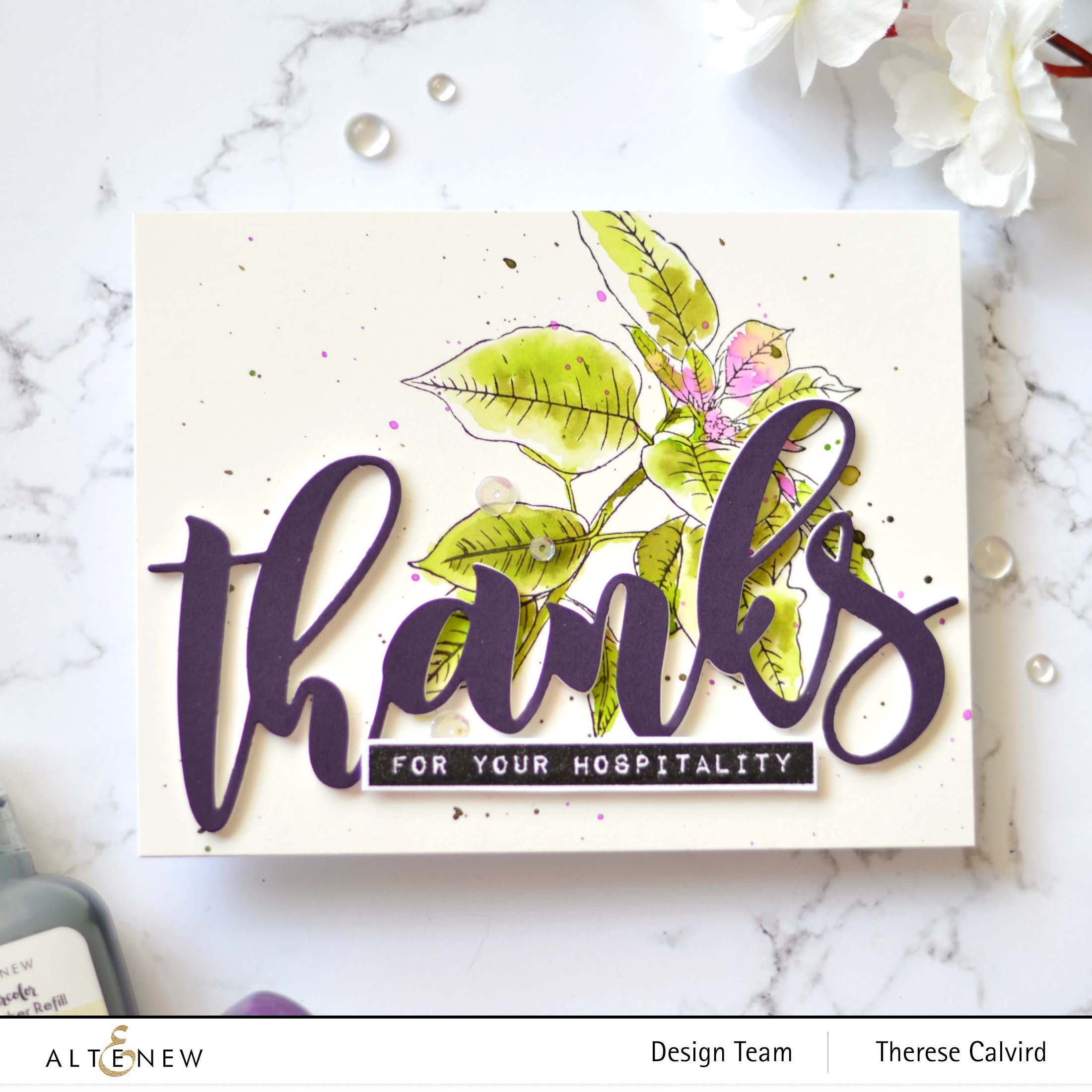 Altenew - Modern Poinsettia - Festive Poinsettia - Mega Thanks Die - Take 2 With Therese (card video) 1