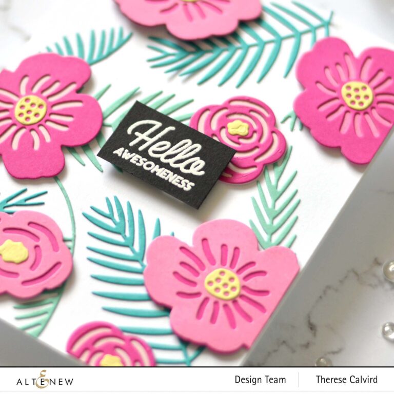 Altenew - Parlor Palm Die - Retro Plantines - Layered Floral Elements - Therese Calvird (card) 2 copy