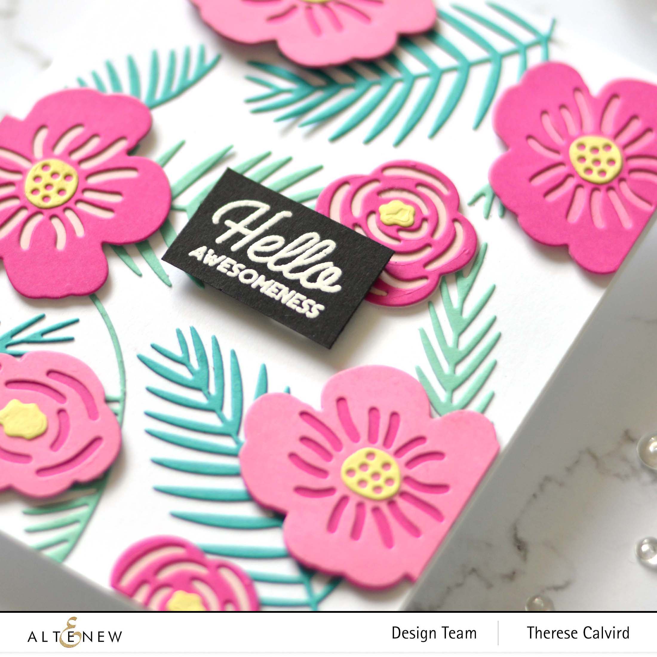 Altenew - Parlor Palm Die - Retro Plantines - Layered Floral Elements - Therese Calvird (card) 2 copy