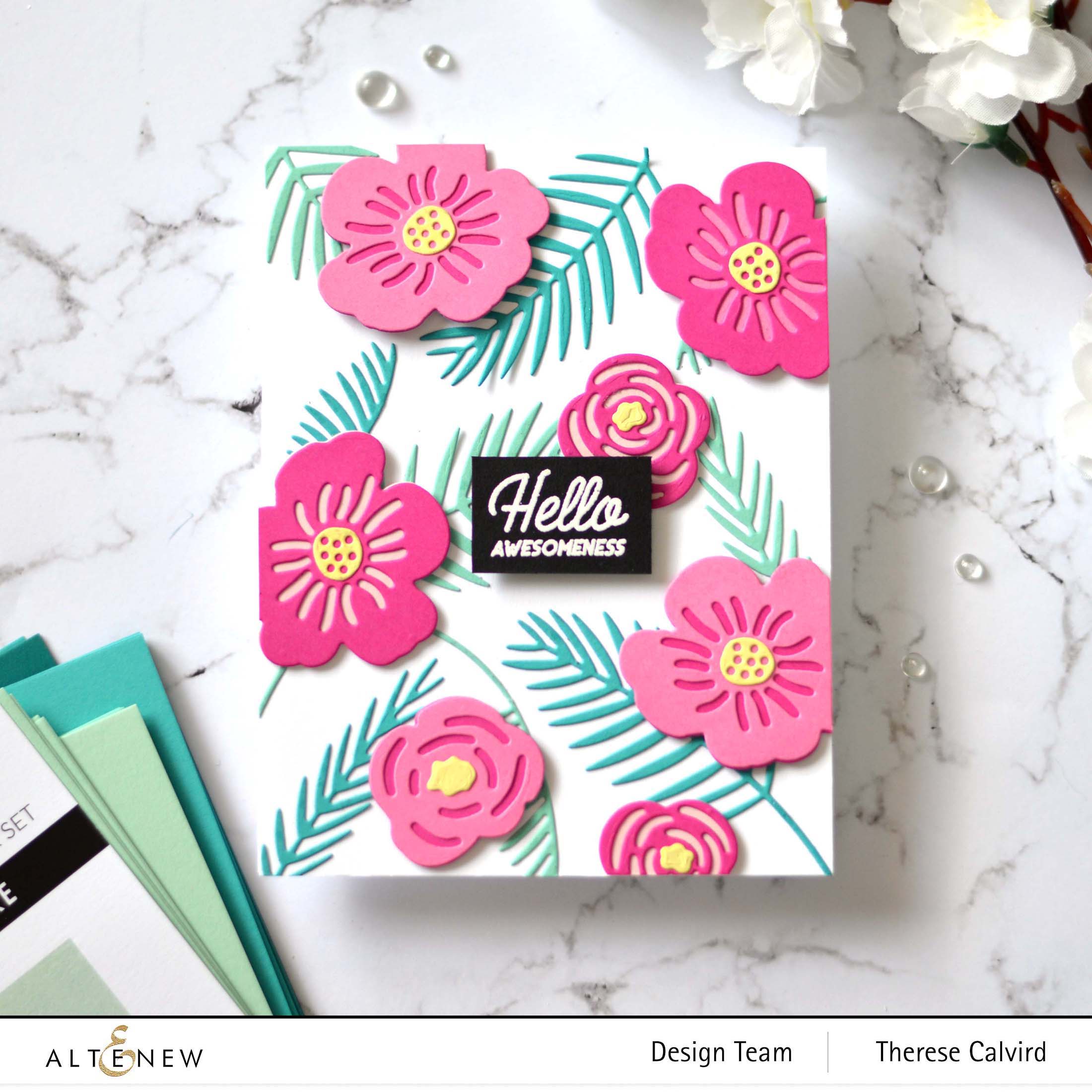 Altenew - Parlor Palm Die - Retro Plantines - Layered Floral Elements - Therese Calvird (card) 2 copy