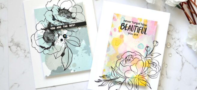 Altenew - Precious Peony - Wallpaper Art - Take 2 With Therese (card video) 1