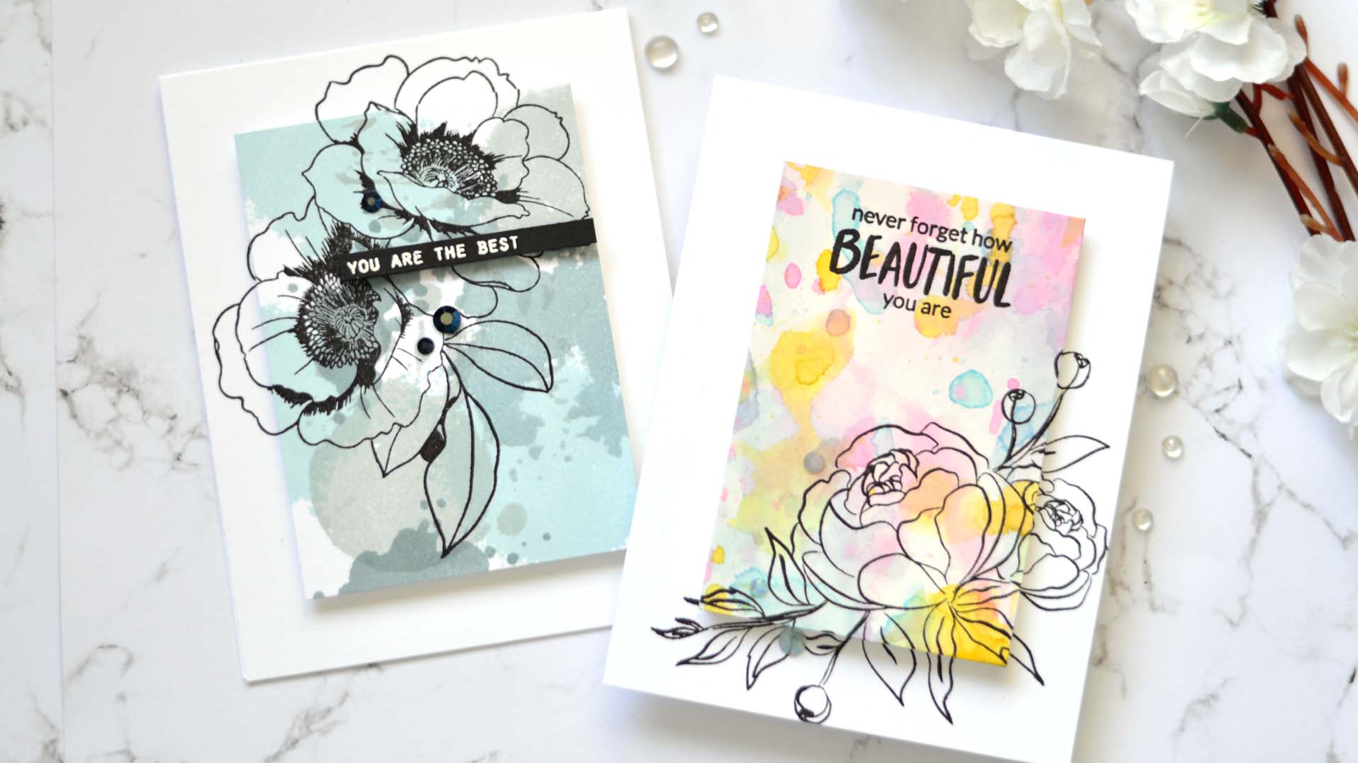 Altenew - Precious Peony - Wallpaper Art - Take 2 With Therese (card video) 1