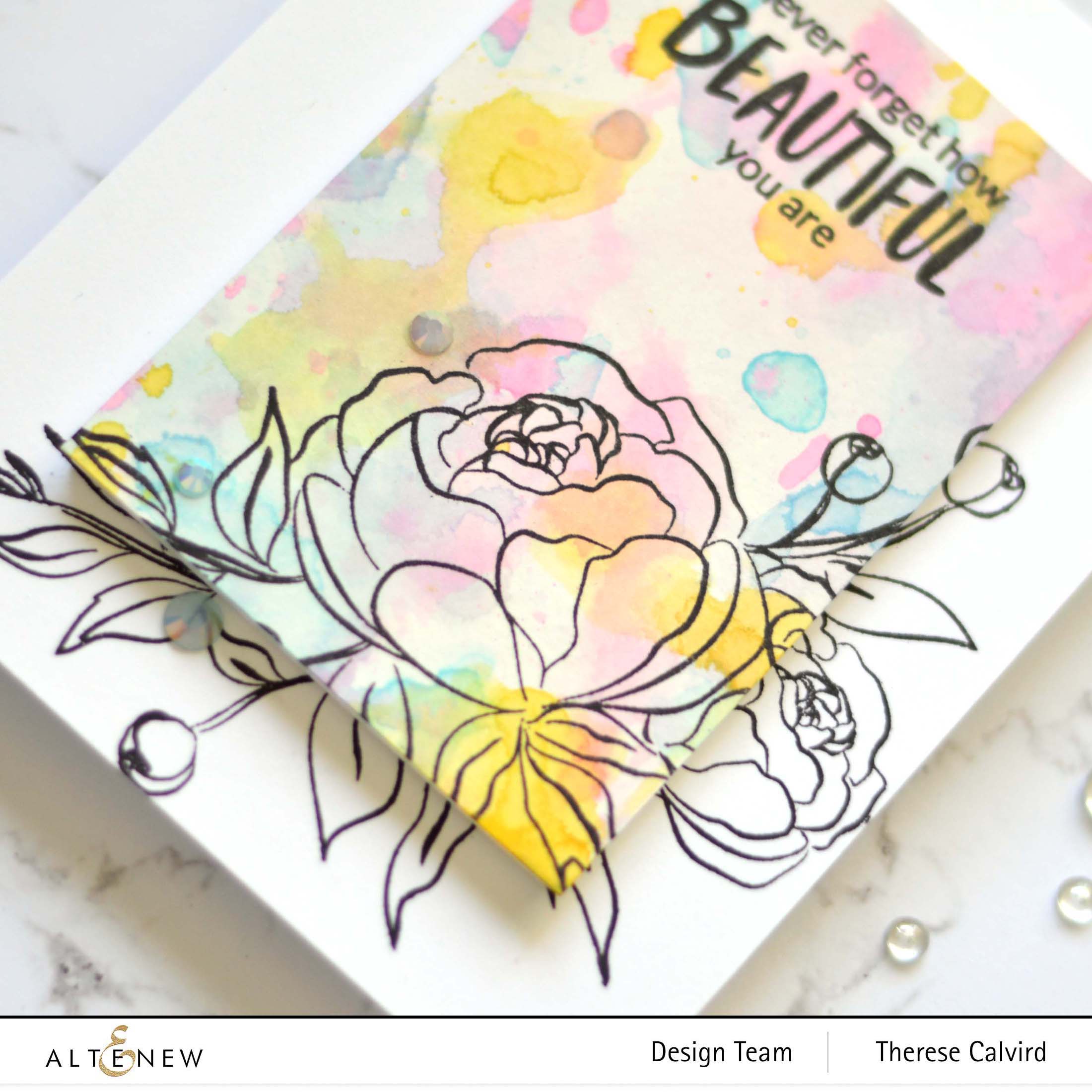 Altenew - Precious Peony - Wallpaper Art - Take 2 With Therese (card video) 2 copy - Copy