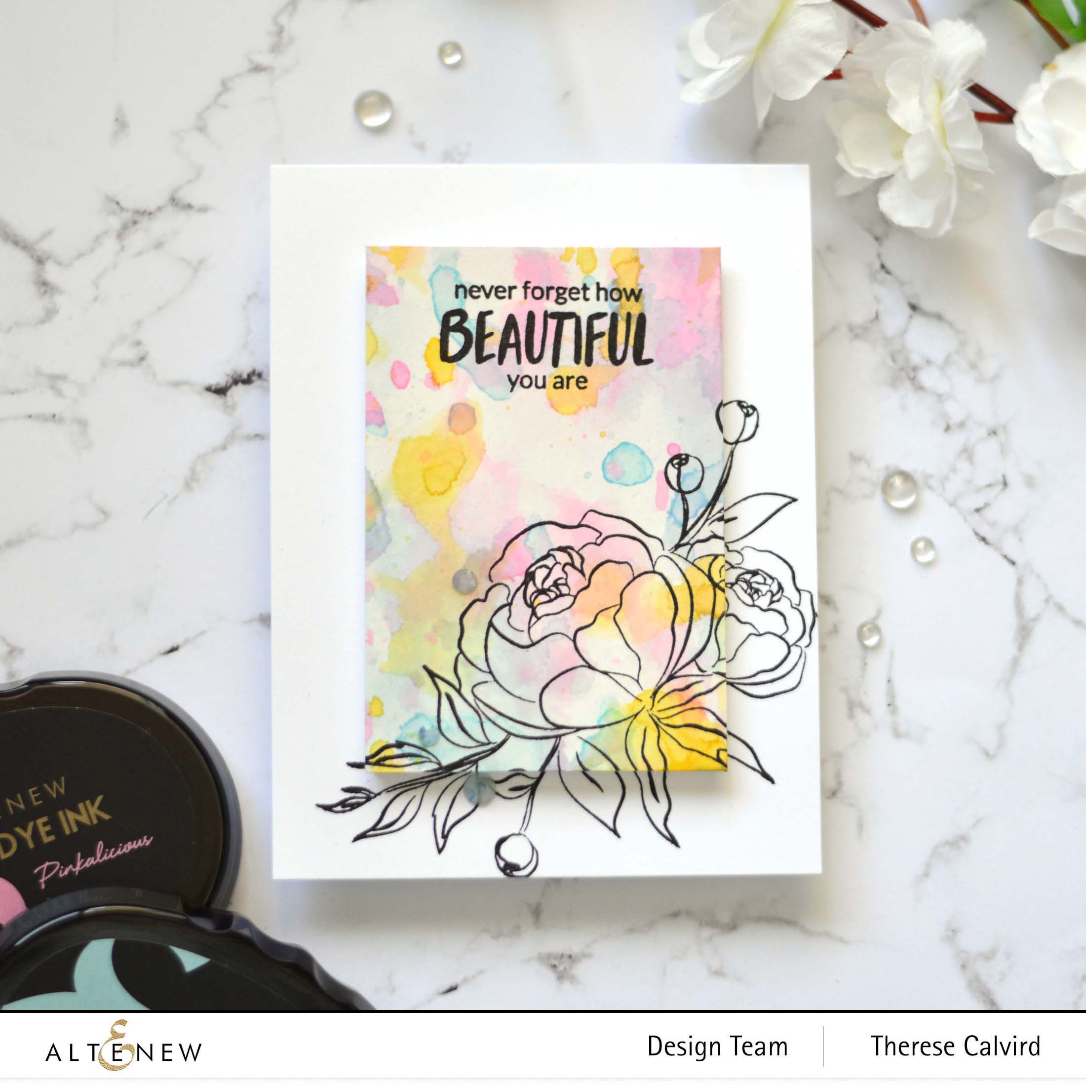 Altenew - Precious Peony - Wallpaper Art - Take 2 With Therese (card video) 2 copy - Copy