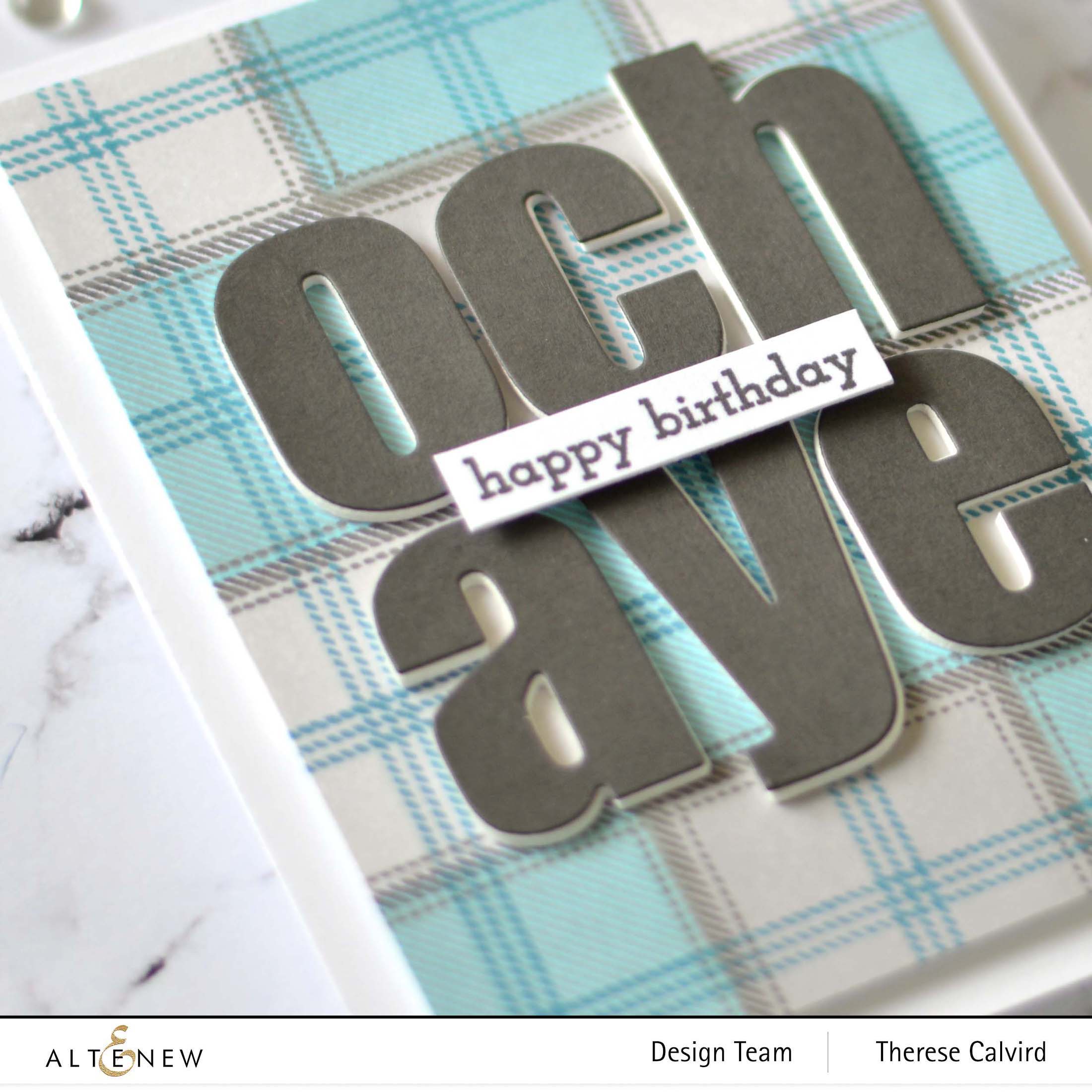 Altenew - Tartan - Bold Alphabet - Therese Calvird (card video) 2 copy