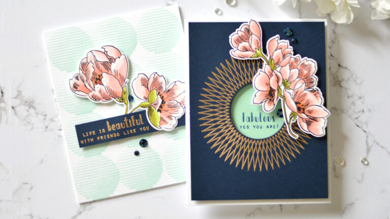Altenew - Spheres & Spirals - Pen Sketched Flowers - Take 2 With Therese (card video) 7 copy