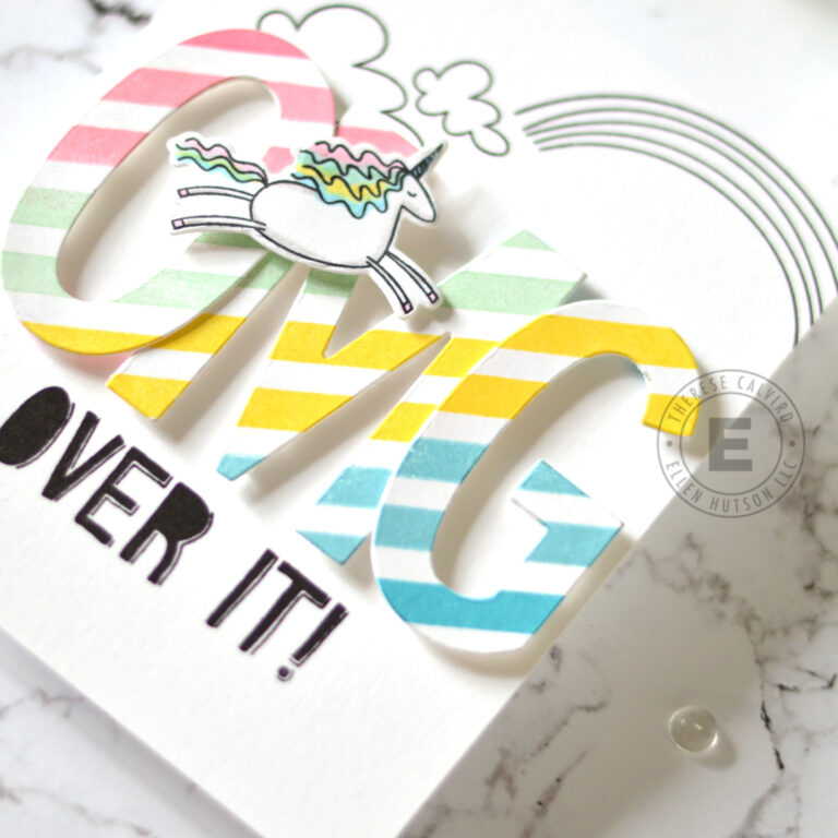 Lostinpaper - Ellen Hutson - Unicorns N Rainbows - OMG (card) 1 - Copy