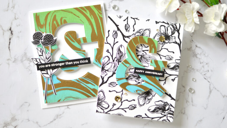Altenew - Marbled Dream Washi Tape - Mega Ampersand Die - Take 2 With Therese (card video) 7