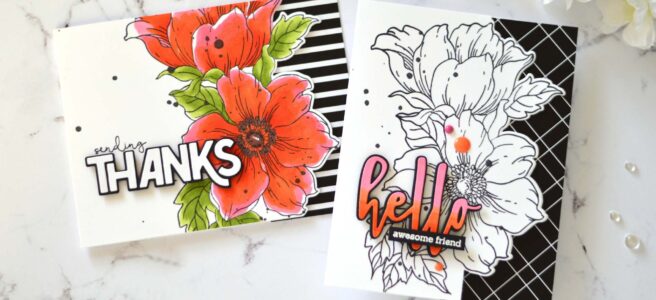 Altenew - Statement Flowers - Bold Thanks Die - Hello and Hugs - Take 2 With Therese (card video) 2 copy