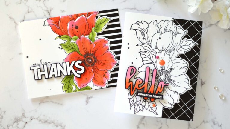 Altenew - Statement Flowers - Bold Thanks Die - Hello and Hugs - Take 2 With Therese (card video) 2 copy