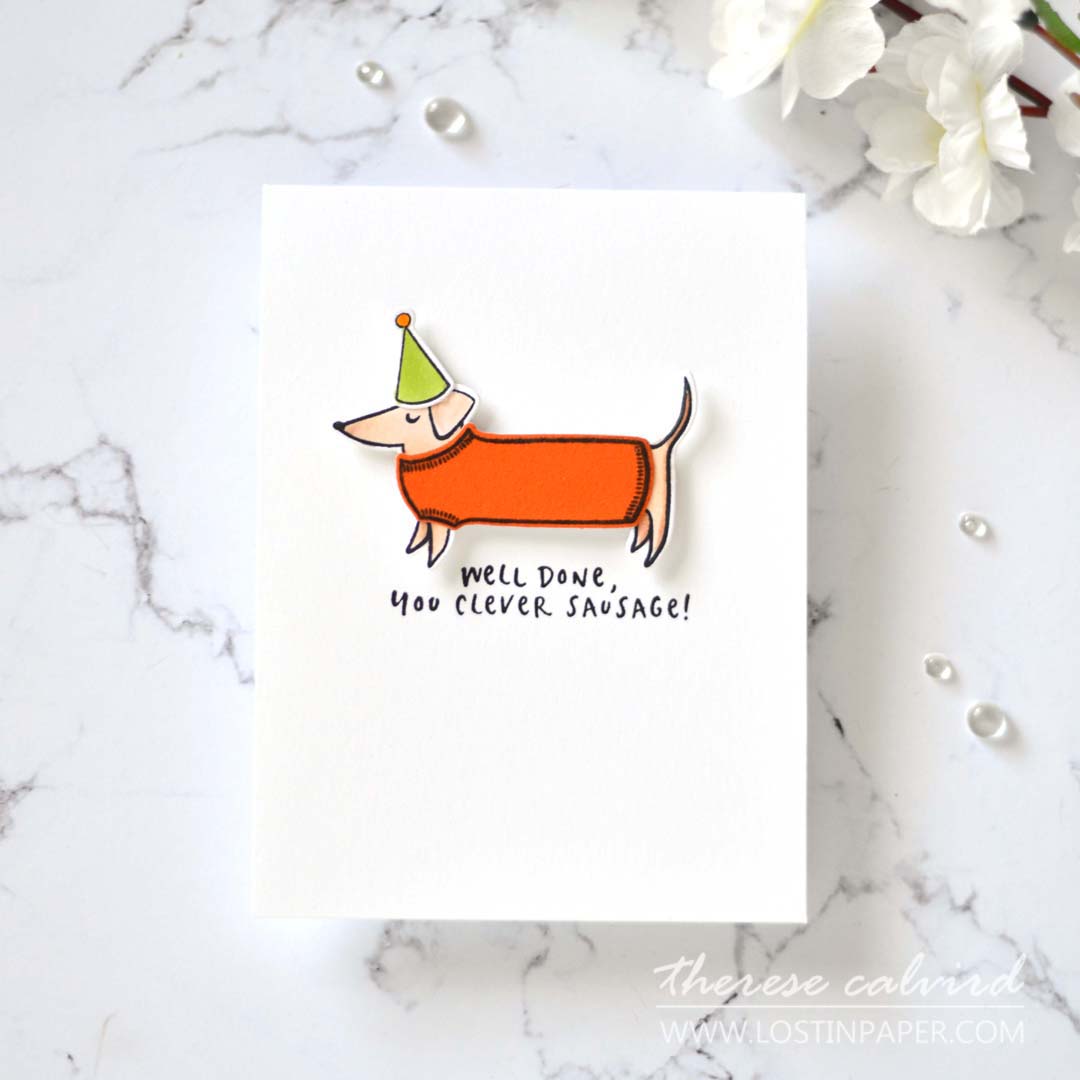 Lostinpaper - Ellen Hutson - Clever Sausage (card) 6.jpg