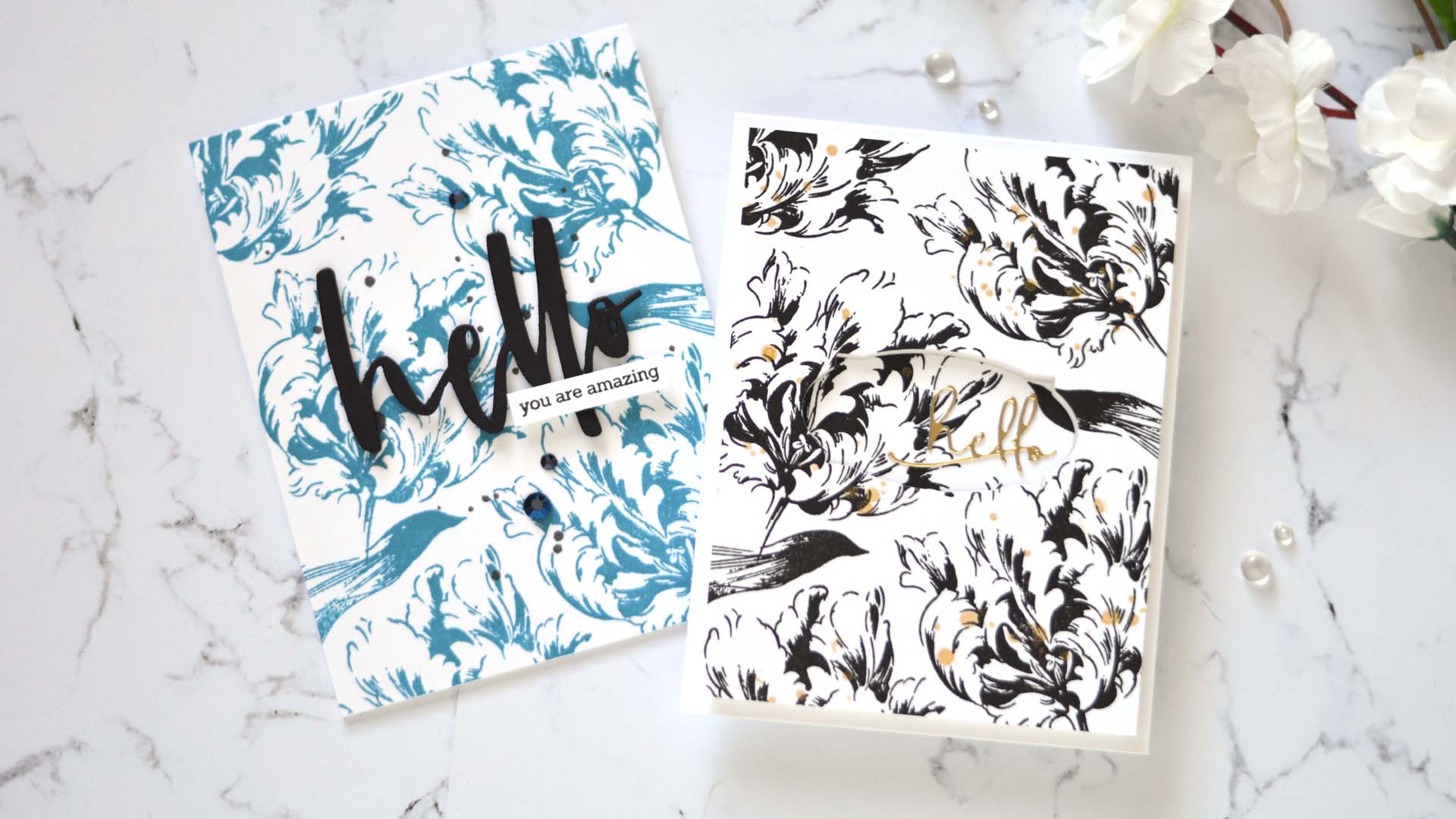 Altenew - Build-A-Flower-Parrot Tulip - Apothecary Labels Dies - Signature Words Die 1 copy