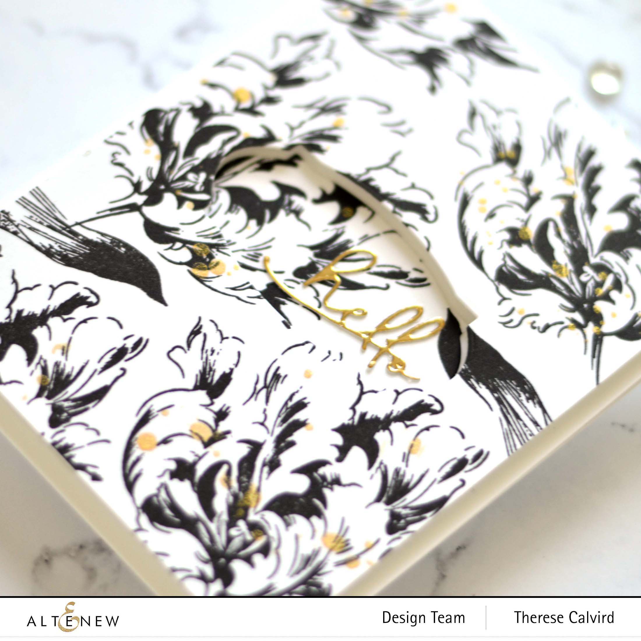 Altenew - Build-A-Flower-Parrot Tulip - Apothecary Labels Dies - Signature Words Die 1 copy