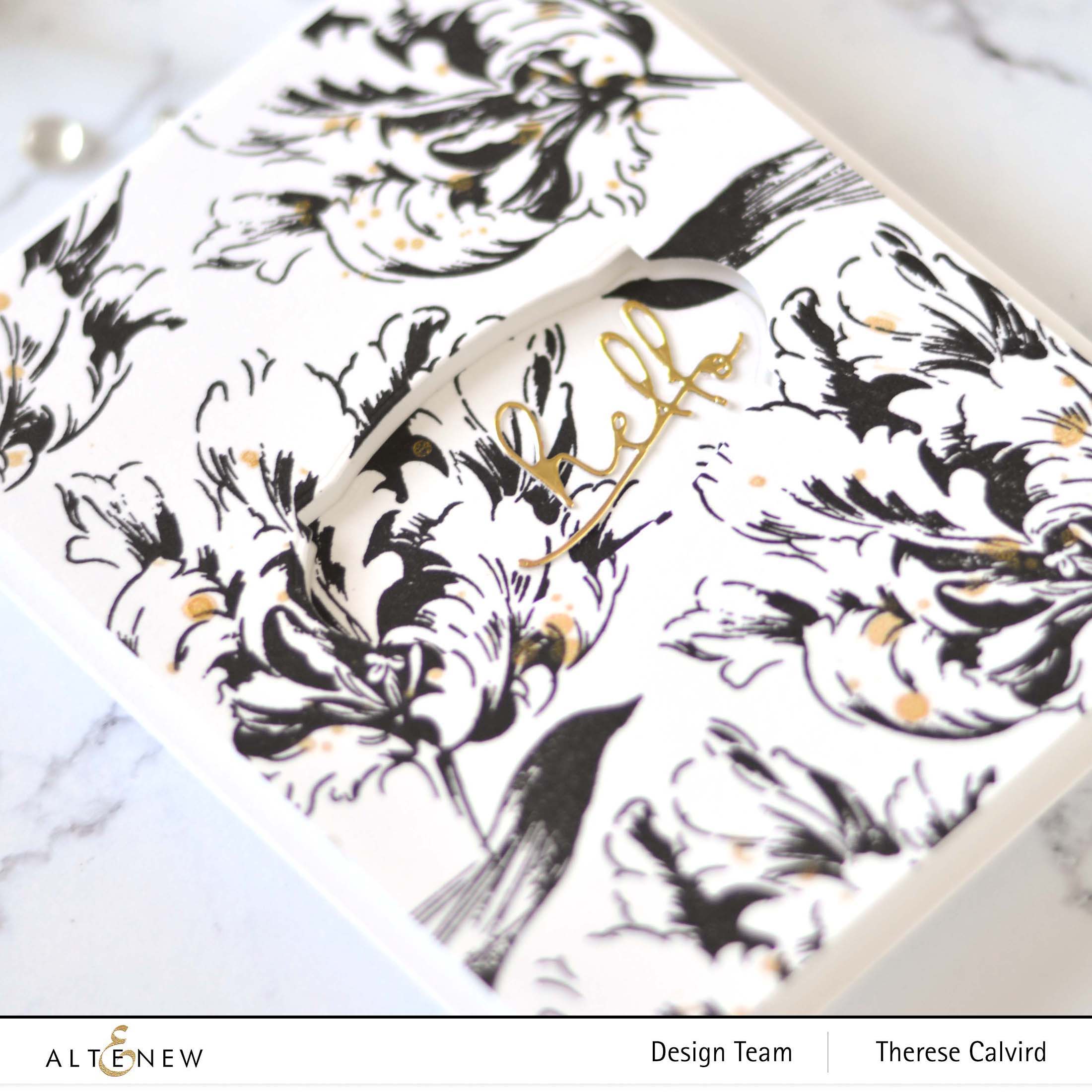 Altenew - Build-A-Flower-Parrot Tulip - Apothecary Labels Dies - Signature Words Die 1 copy