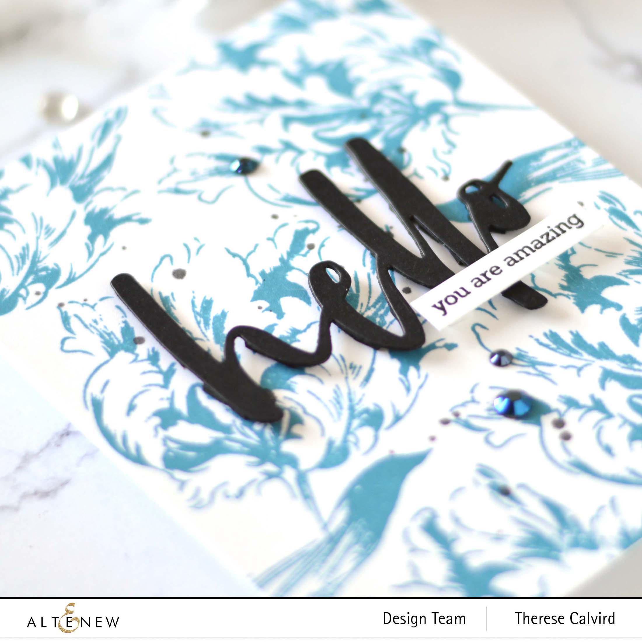 Altenew - Build-A-Flower-Parrot Tulip - Apothecary Labels Dies - Signature Words Die 1 copy