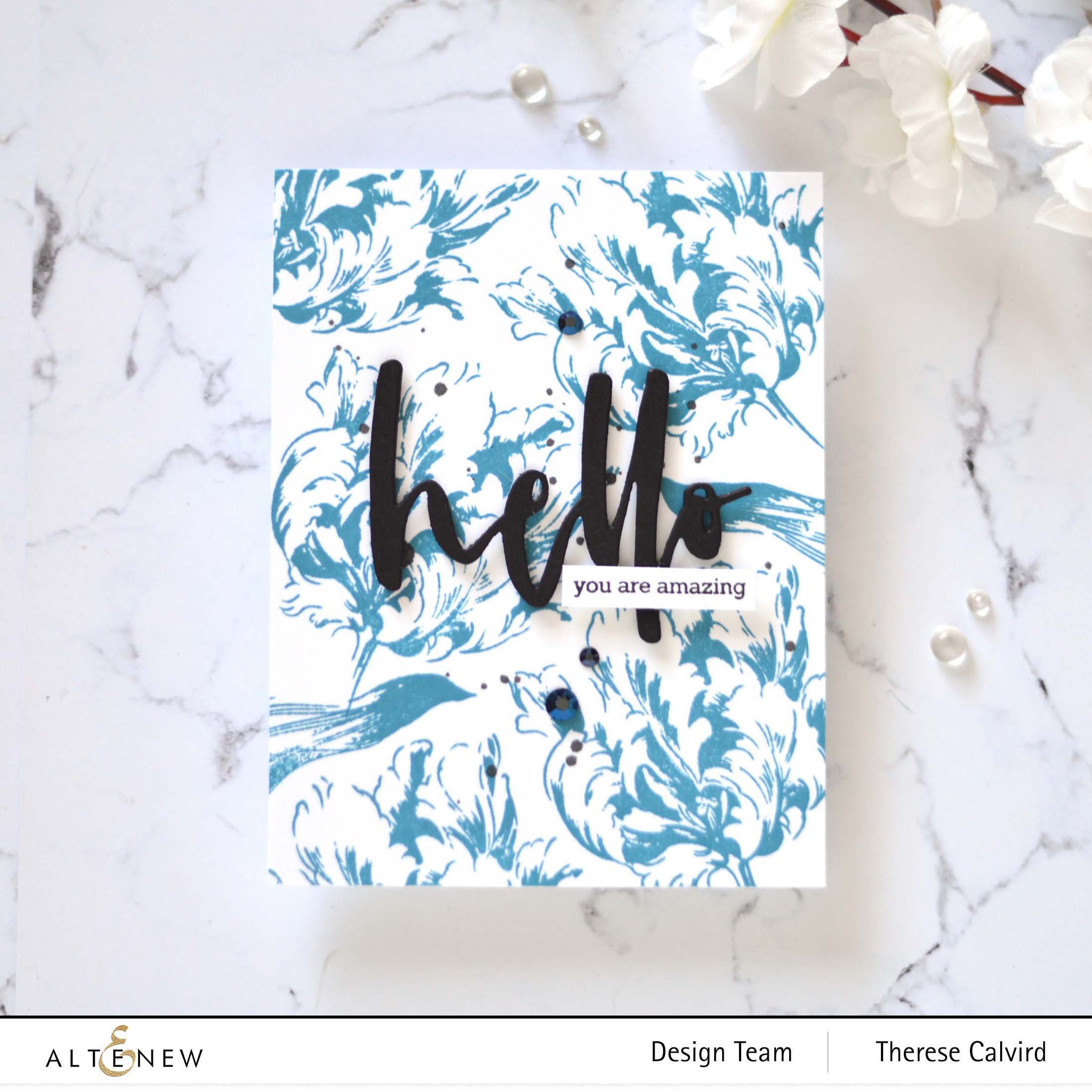 Altenew - Build-A-Flower-Parrot Tulip - Apothecary Labels Dies - Signature Words Die 1 copy