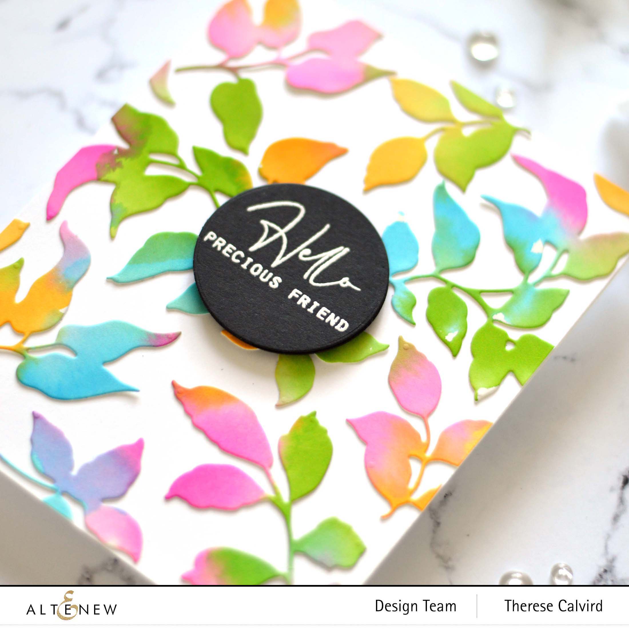 Altenew - Just Leaves Die Set - Stone Mosaic - Halftone Circles Nesting Die 2 copy