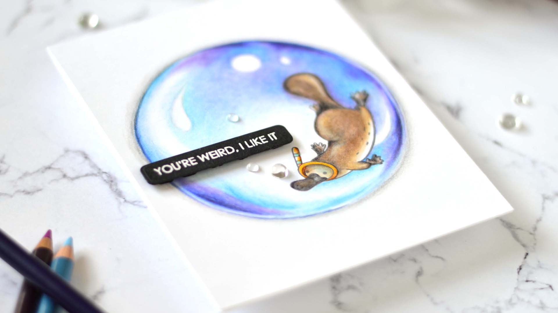 How to Colour a BIG Fun Pencil Bubble with a Platypus + Video!