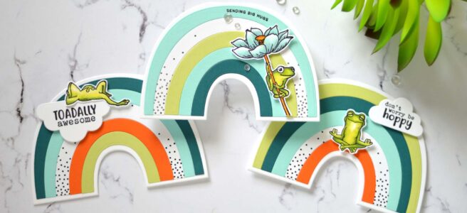 Lostinpaper - Ellen Hutson - Rainbow Card - Hero Arts - Hoppy Day (LIVE card video) (5)