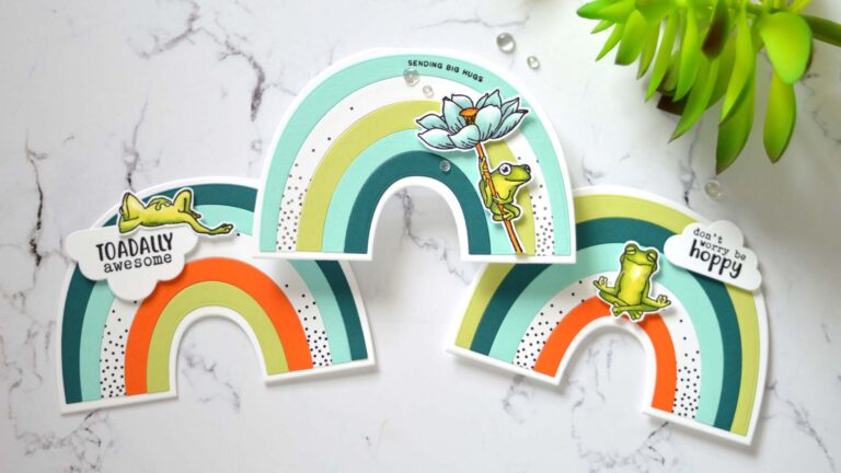 Lostinpaper - Ellen Hutson - Rainbow Card - Hero Arts - Hoppy Day (LIVE card video) (5)