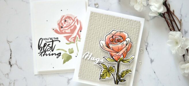 Altenew - Fairy Tale Rose - Organic Linen 3D - Simple Greetings - the Best Thing -Take 2 With Therese (card video) 1