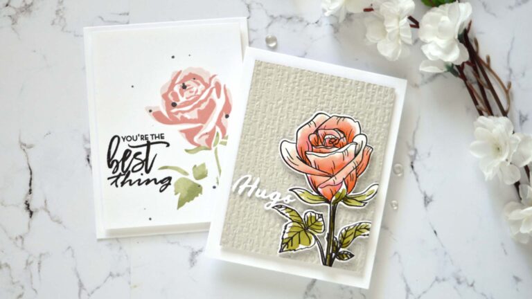 Altenew - Fairy Tale Rose - Organic Linen 3D - Simple Greetings - the Best Thing -Take 2 With Therese (card video) 1
