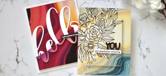 Altenew - Poured Acrylic Paper Pack - Bouquet of Love - Mega Hello Die (card video) 1