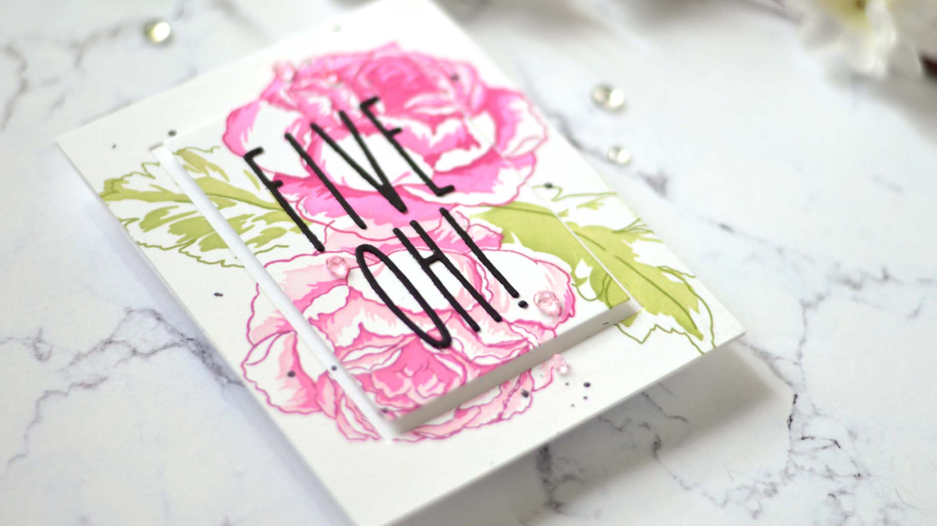 How to Make a QUICK Floral Card Using Coloring Stencils! | Video