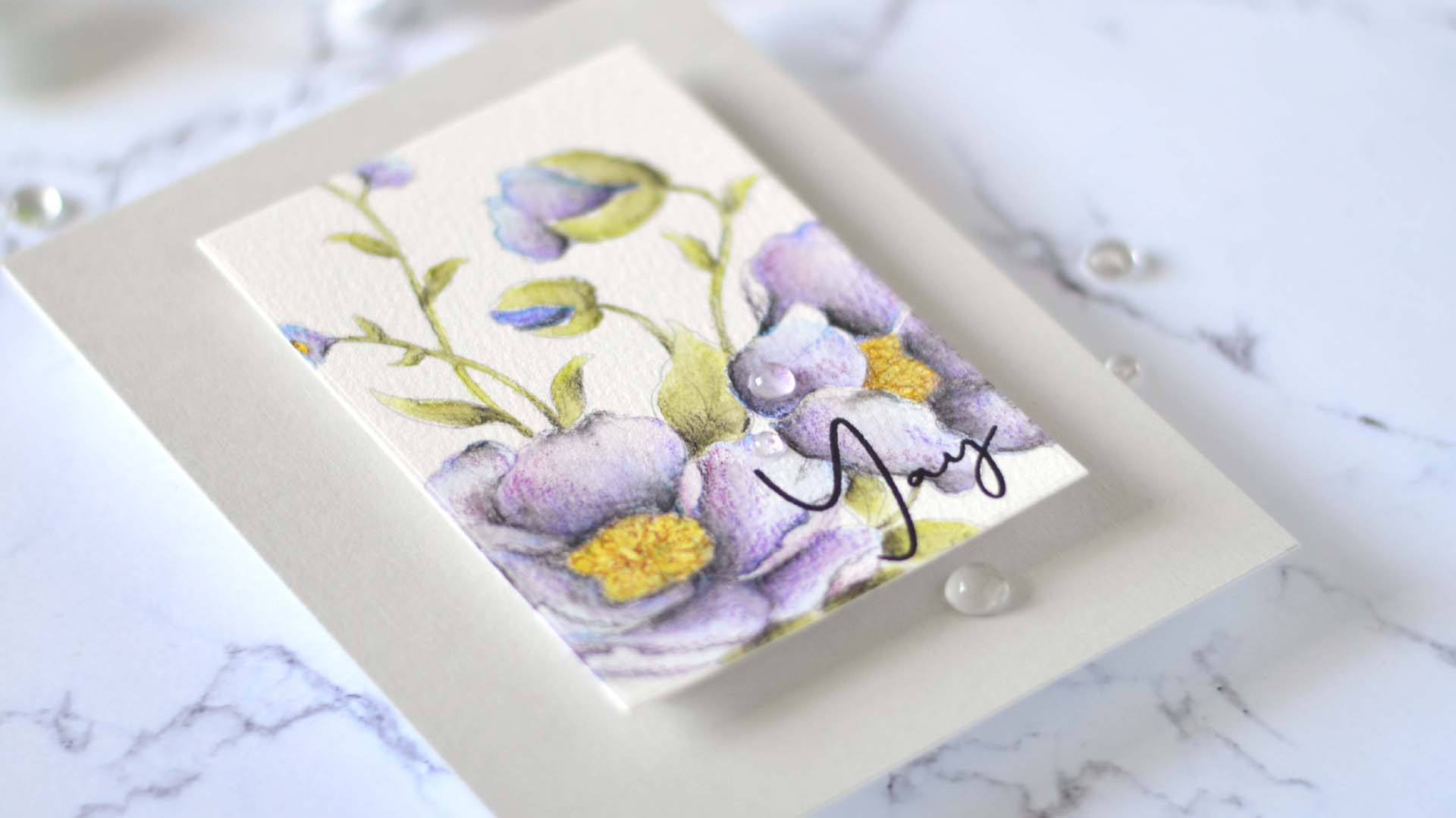 Beautiful Watercolour Pencil Floral Bouquet – Playing Cards with Michele!