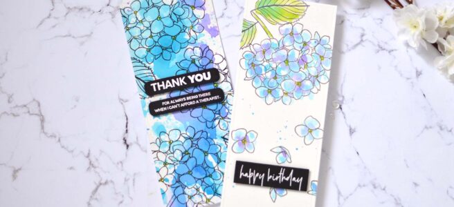 Lostinpaper - Ellen Hutson - Mondo Hydrangea - Altenew - Nesting Slim Rectangles Die (LIVE Card Video) (2)