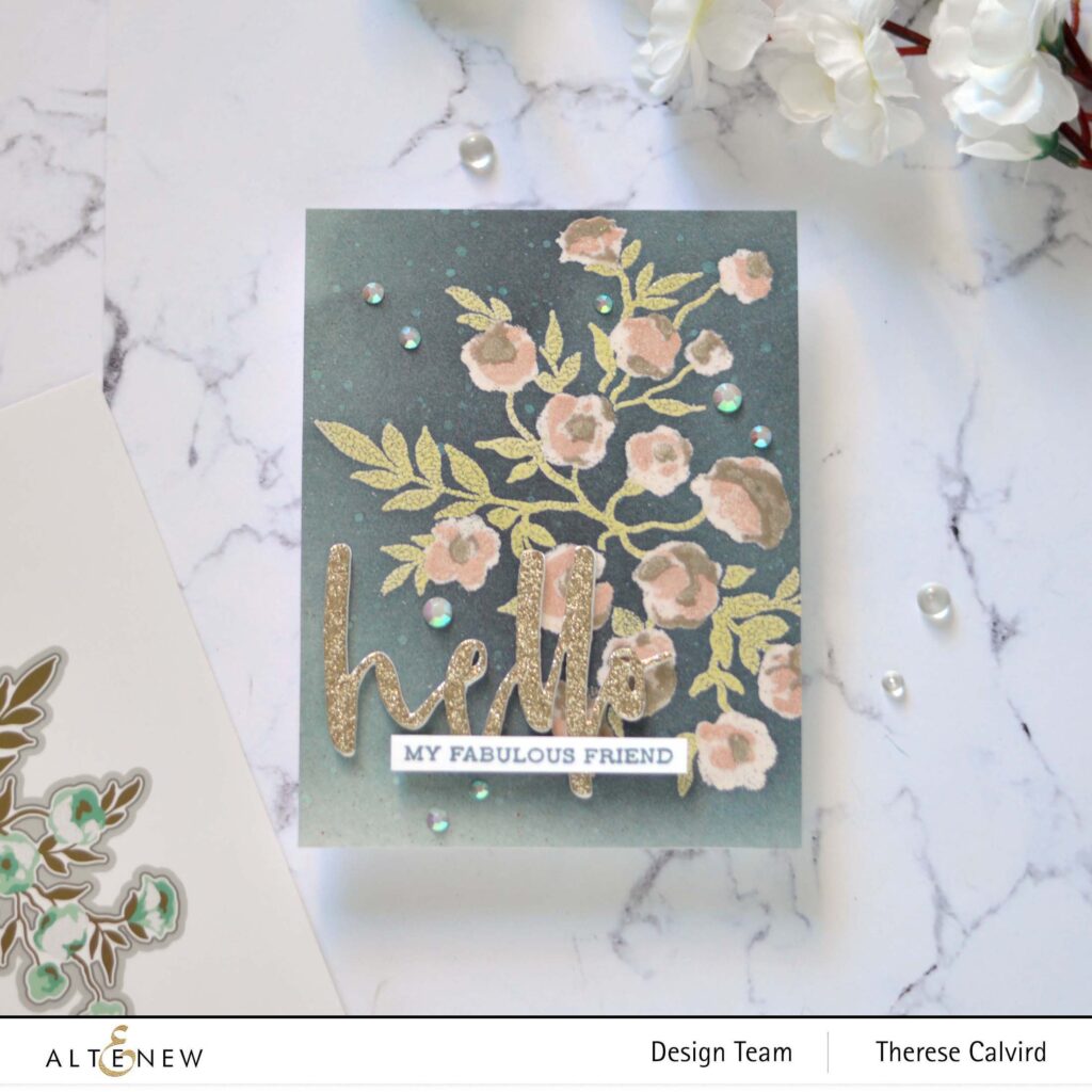 Altenew - Meadow Bush - Waterbrush Hello - Sentiment Strips 2 - Take 2 With Therese (card video) 1 copy