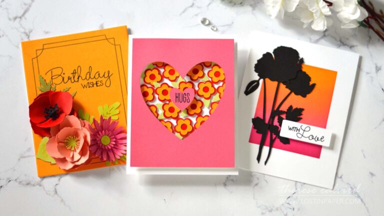 Lostinpaper - Cricut - 3 Floral Inspiration Cards 1