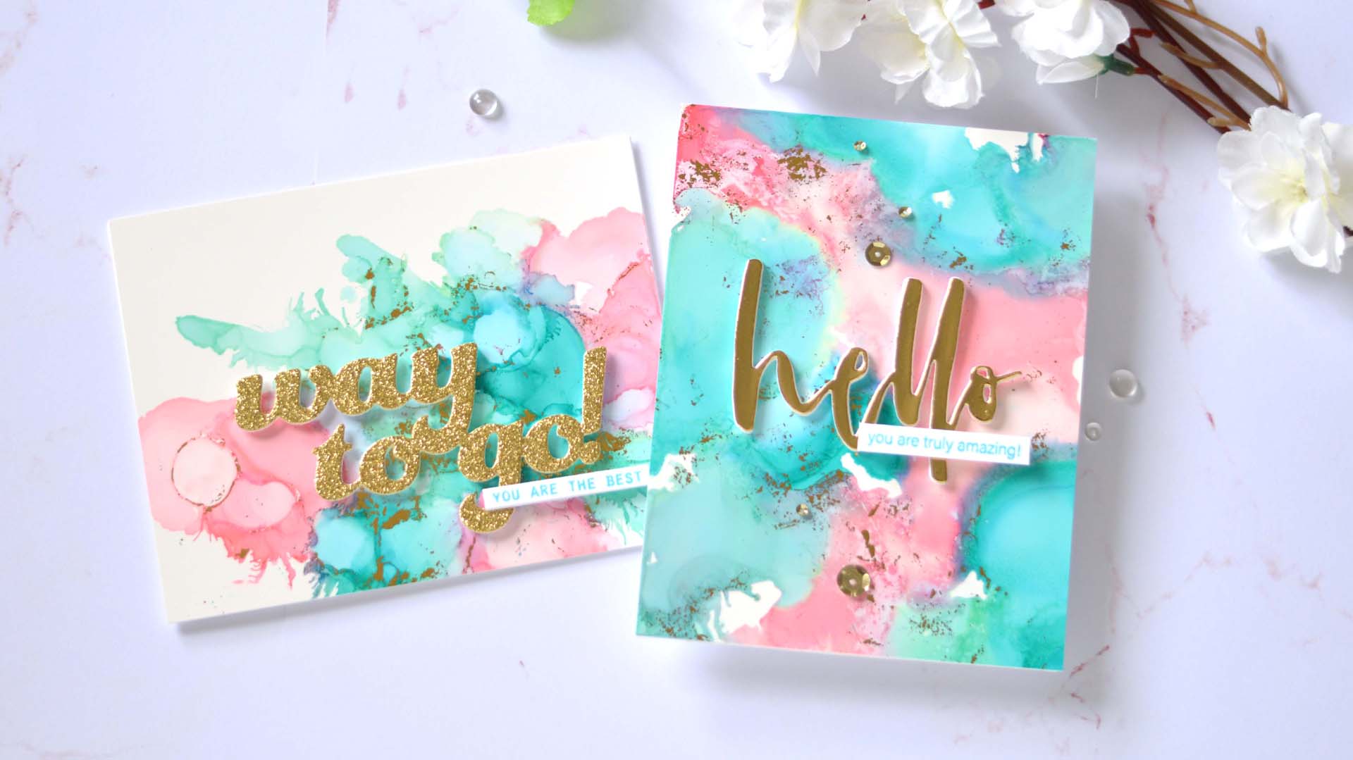 2 BEAUTIFUL Alcohol Ink Background With FOIL – No Special Machines Required!