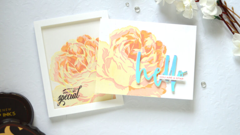 Altenew - Gilded Rose - Hot Foil Plate - Bergenia Builder - Waterbrush Hello - Apothecary Labels - Hello and Hugs - Take 2 With Therese (card video)