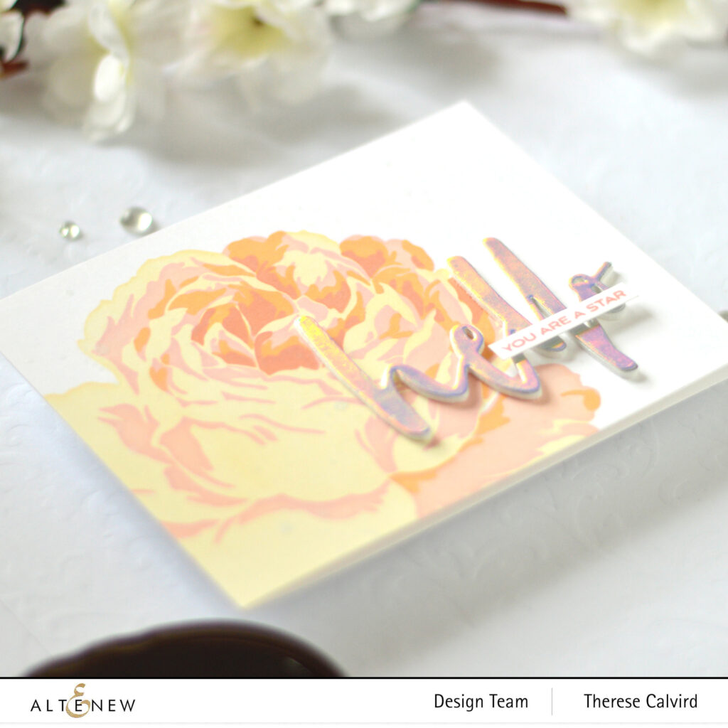 Altenew - Gilded Rose - Hot Foil Plate - Waterbrush Hello - Apothecary Labels -Take 2 With Therese (card video) 1 copy