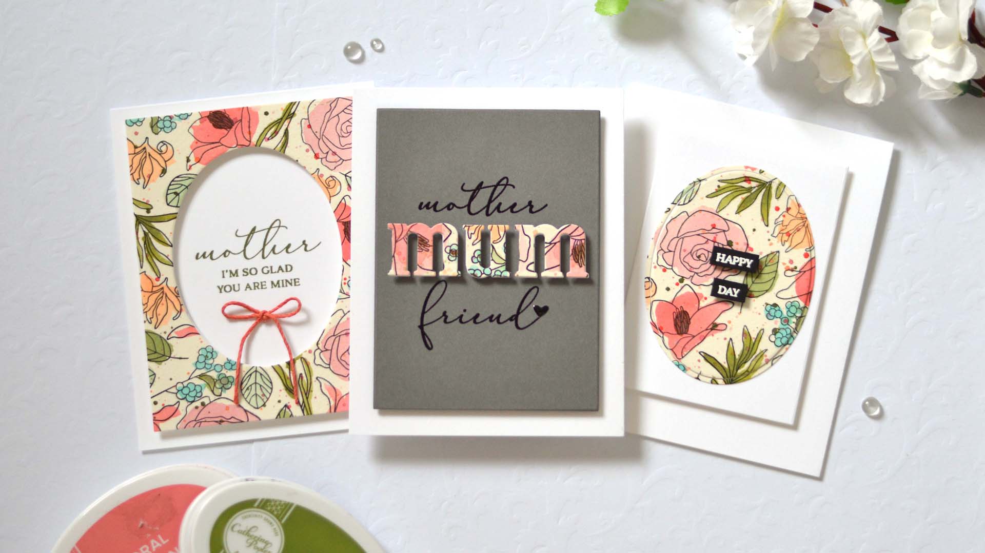 How to Create a BEAUTIFUL Floral Background into 3 Cards + Video!