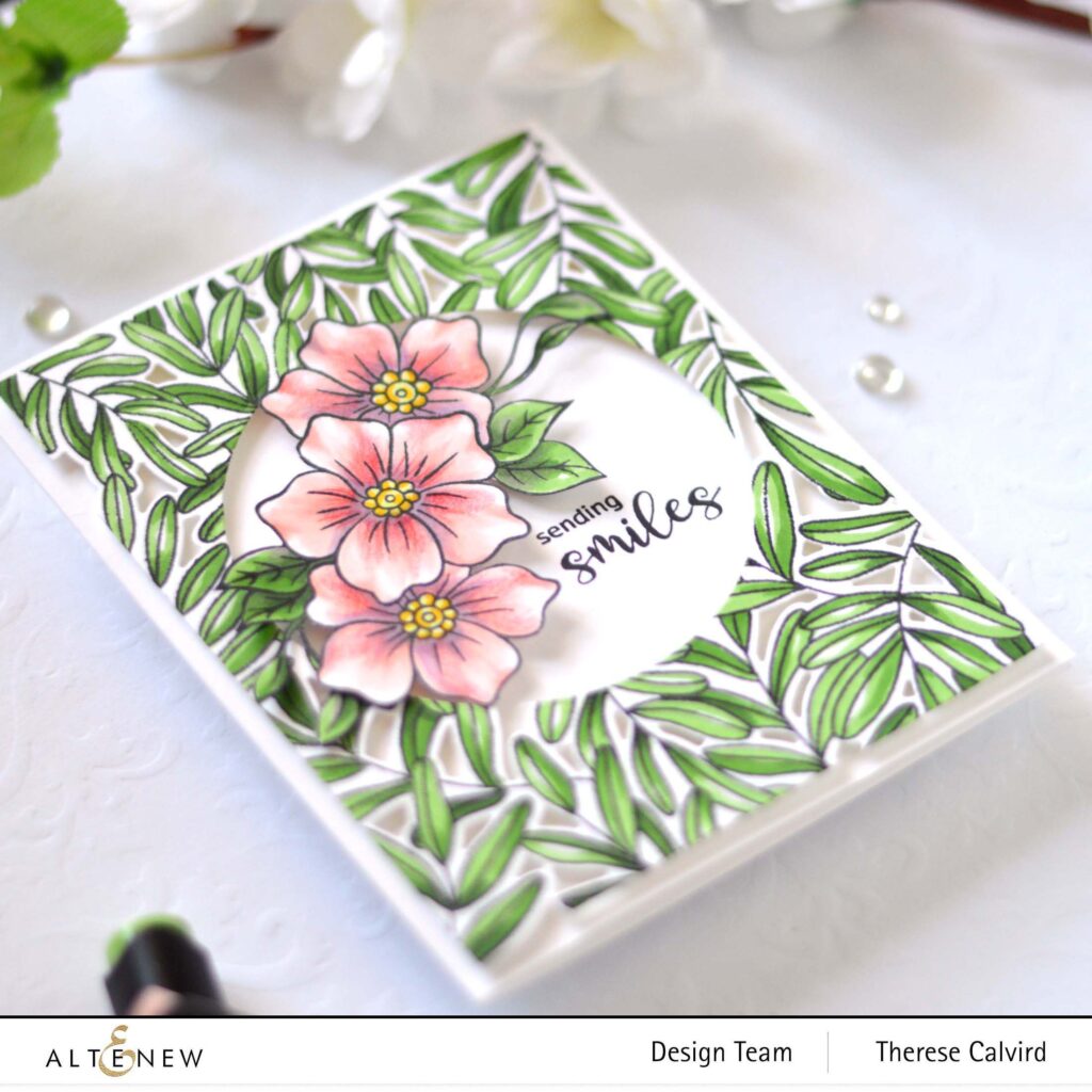 Altenew - Climbing Leaves - Floral Henna - Halftone Circles (card) (2) copy