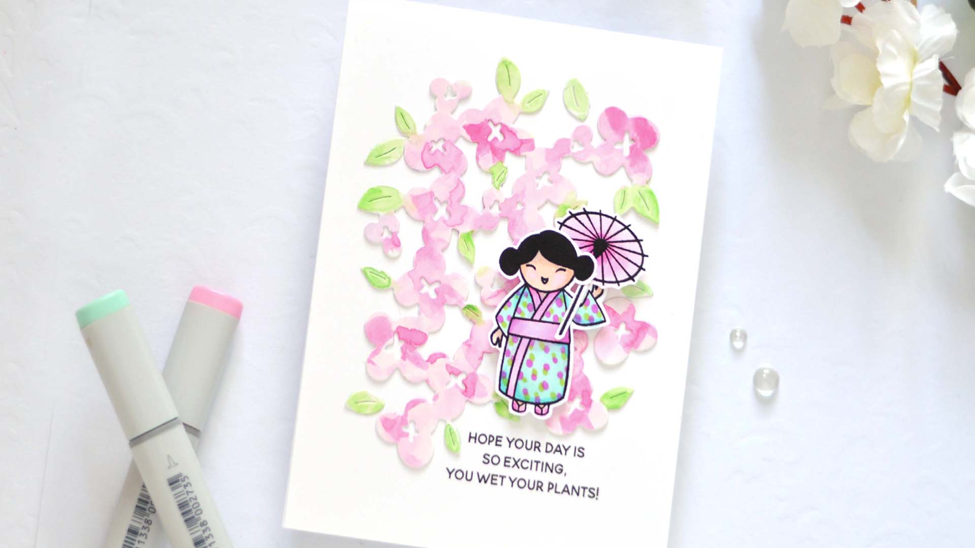 Make an EASY Watercolour Die Cut Floral Background!