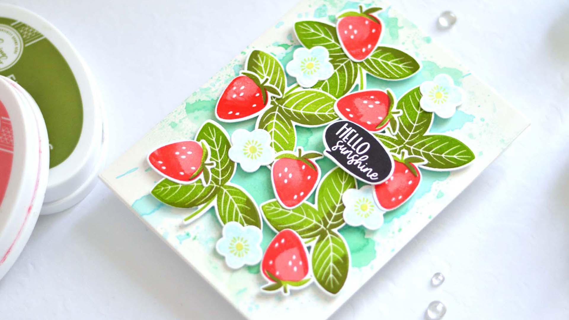 2 SWEET Strawberry Cards With Dimension – Ellen Hutson!