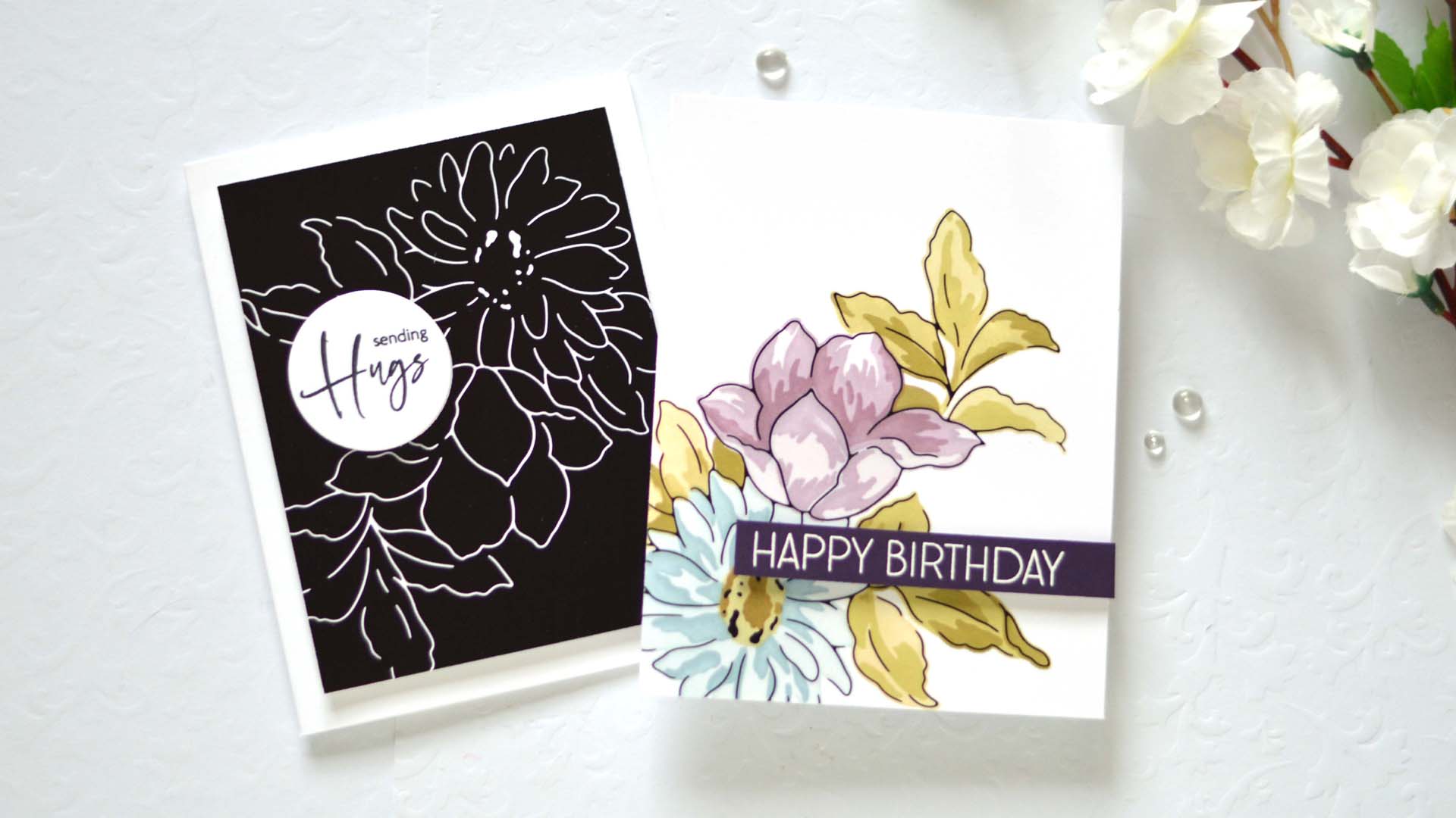 How to Make 2 BEAUTIFUL Floral Cards with 1 Hot Foil Image + Video!
