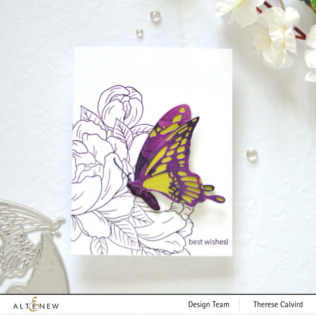 Altenew - Swallowtail Butterly Die - Gracious Peonies (card) (3) copy